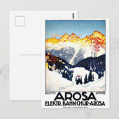 Arosa, bergen resort, Zwitserland,  Briefkaart (Voorkant / Achterkant)