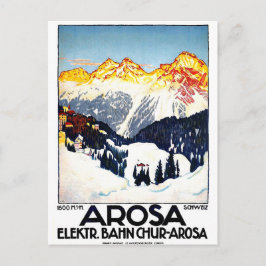 Arosa, bergresort, Zwitserland, vintage Briefkaart