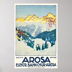 Arosa Graubünden Zwitserland Vintage Ski-poster Poster