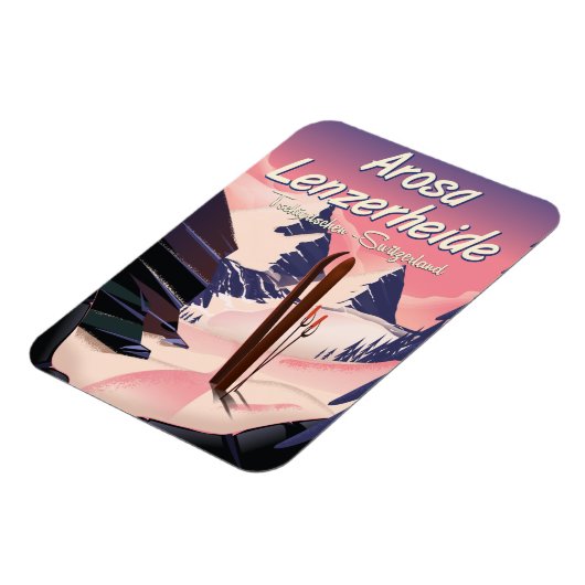 Arosa Lenzerheide, Zwitserland ski-poster. Magneet (Linkerzijde)