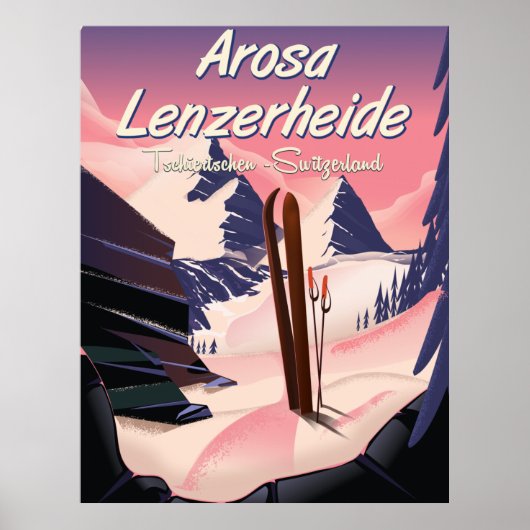 Arosa Lenzerheide, Zwitserland ski-poster. Poster (Voorkant)