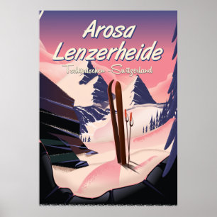 Arosa Lenzerheide, Zwitserland ski-poster. Poster