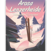 Arosa Lenzerheide, Zwitserland ski-poster. Sticker (Voorkant)