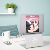 Arosa Lenzerheide, Zwitserland ski-poster. Sticker (Laptop op bureau)