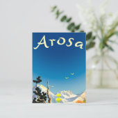 Arosa Mountains, Summer Field Briefkaart (Staand voorkant)