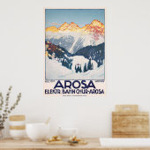Arosa Mountains Zwitserland Travel Vintage Poster (Keuken)