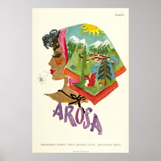 Arosa,Schweiz,Ski Travel Poster (Voorkant)