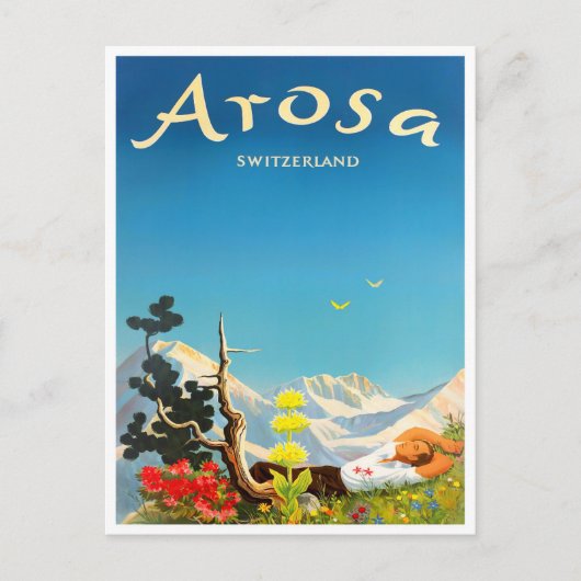 Arosa Zwitserland — Briefkaart van het vintage-rei (Voorkant)