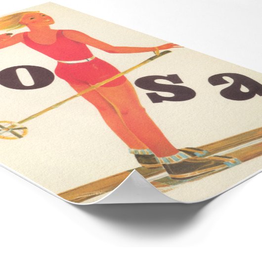 Arosa Zwitserland Retro  Ski Poster (Hoek)