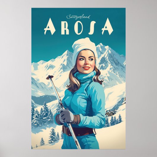 Arosa, Zwitserland, Ski Poster (Voorkant)