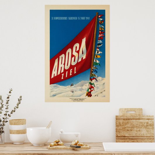 Arosa, Zwitserland, Ski Travel Poster (Keuken)