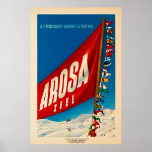 Arosa, Zwitserland, Ski Travel Poster