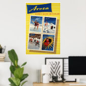 Arosa, Zwitserland, Ski Travel Poster (Thuiskantoor)