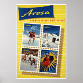 Arosa, Zwitserland, Ski Travel Poster (Voorkant)