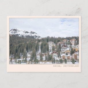 Arosa Zwitserland Skidorp Hut Kunst Briefkaart