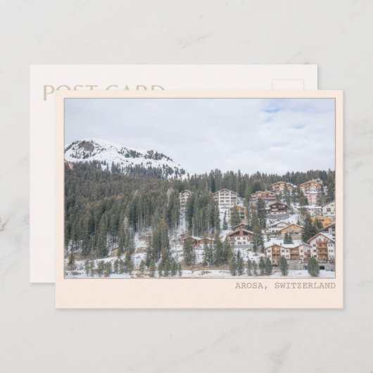 Arosa Zwitserland Skidorp Hut Kunst Briefkaart (Voorkant / Achterkant)