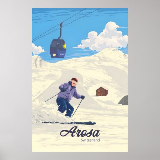 Arosa Zwitserland Skigebied Reisposter Poster (Voorkant)