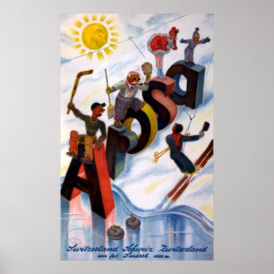 Arosa Zwitserland Vintage Travel Poster