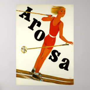 Arosa Zwitserland Vintage Travel Poster