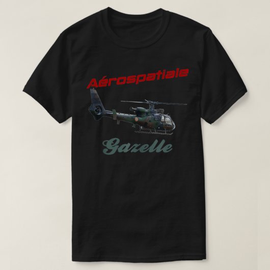 Arospatiale gazelle helikopter sa 341 gazelle sa34 t-shirt (Design voorkant)