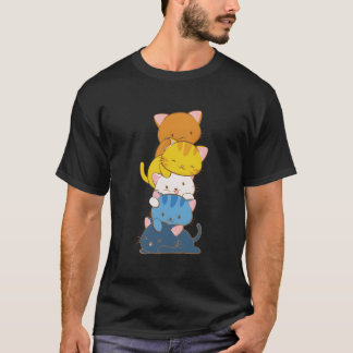 Arotische Auale Pride Lgbtq Kawaii Katten Aroace T-shirt