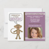 Around-Birthday Party Invite (paars) Kaart (Voorkant)