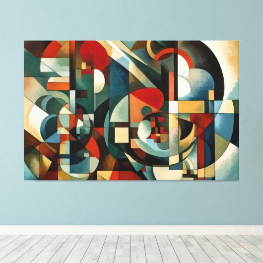 "Around Cubism" groot omgepakt Canvas (Insitu (Houten vloer))