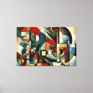 "Around Cubism" groot omgepakt Canvas Afdruk