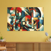 "Around Cubism" groot omgepakt Canvas Afdruk (Insitu (Woonkamer))