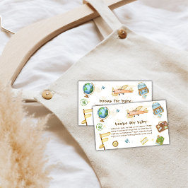 Around The World Airplane Books For Baby Shower  Informatiekaartje