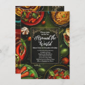 Around the World Dinner Party Food Tasting Tour Kaart (Voorkant / Achterkant)