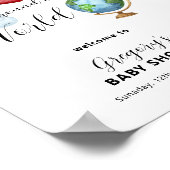 Around The World Map Airplane Baby Shower Welcome Poster (Hoek)