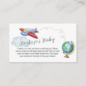 Around The World Map Airplane Books Baby Shower Informatiekaartje (Voorkant)