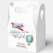 Around The World Map Airplane Boy Baby Shower Bedankdoosjes (Open)