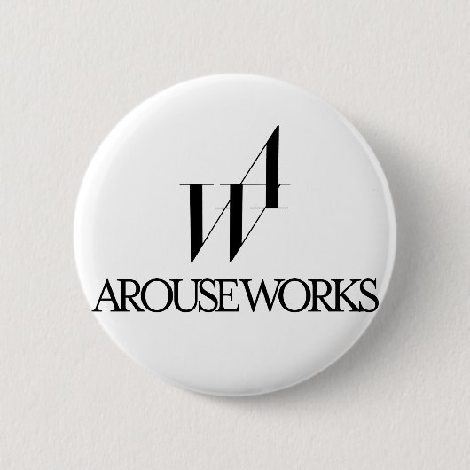 AROUSE WORKSロゴ RONDE BUTTON 5,7 CM (Voorkant)