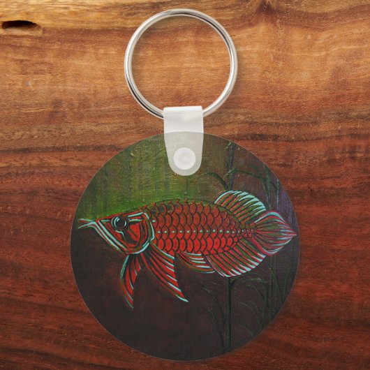 Arowana Button Sleutelhanger (Voorkant)