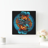 Arowana Fish Vierkante Klok (Huis)