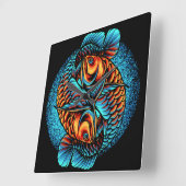 Arowana Fish Vierkante Klok (Hoek)