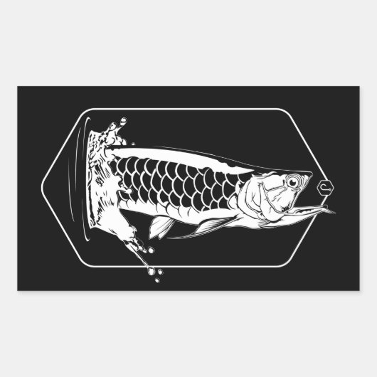 Arowana Jump Rechthoekige Sticker (Voorkant)