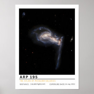 Arp 195 sterrenstelsel ruimte onderwijs poster