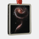 Arp 273 Galaxy Paar (Hubble Telescope) Metalen Ornament (Rechts)