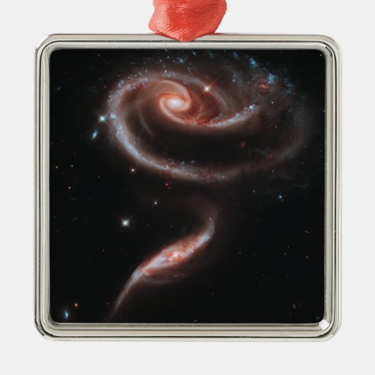 Arp 273 Galaxy Paar (Hubble Telescope) Metalen Ornament (Voorkant)