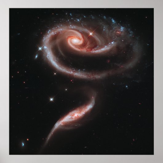 Arp 273 Interactieve galaxies (Hubble Telescope) Poster (Voorkant)