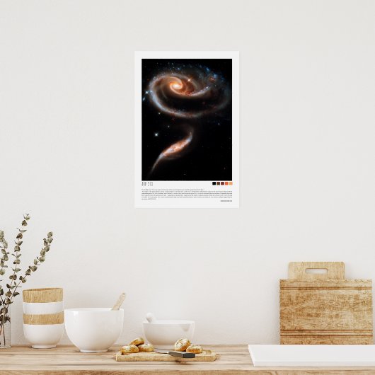 Arp 273 Interactieve galaxies (Hubble Telescope) Poster (Keuken)