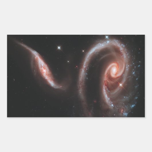 Arp 273 Interactieve galaxies (Hubble Telescope) Rechthoekige Sticker (Voorkant)