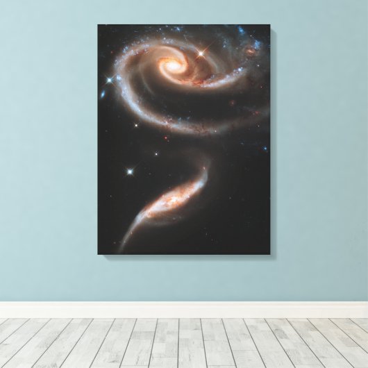 ARP 273 Interagerende sterrenstelsels in Andromeda Canvas Afdruk (Insitu (Houten vloer))