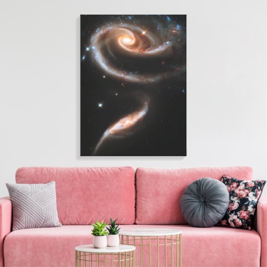 ARP 273 Interagerende sterrenstelsels in Andromeda Canvas Afdruk (Insitu (Woonkamer))