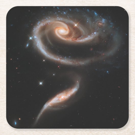 ARP 273 Interagerende sterrenstelsels in Andromeda Kartonnen Onderzetters (Voorkant)