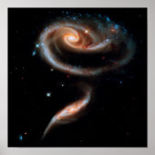 Arp 273 Roos Galaxies Hubble Buitenspatie Foto Poster (Voorkant)