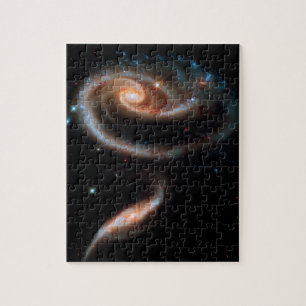 Arp 273 Rose-sterrenstelsels Hubble-foto van de bu Legpuzzel